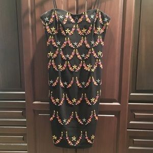 Adrianna Papell Strapless Beaded Dress